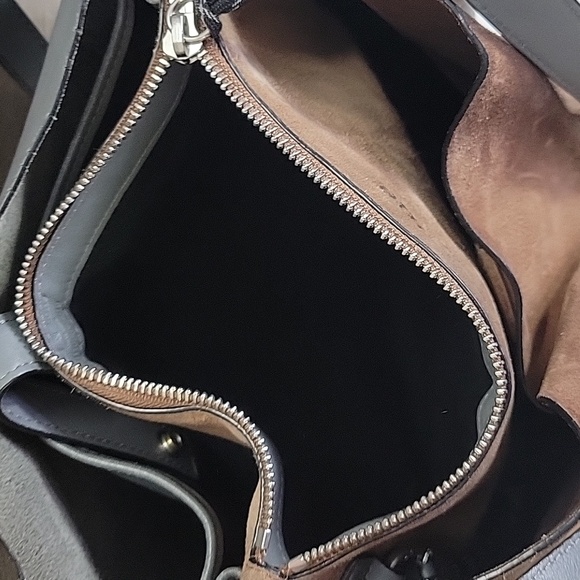 Rag & Bone New York Gray Brown Leather Shoulder Bag Handbag Purse Satchel - Picture 14 of 16